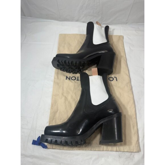 Louis Vuitton Black and White Combat Boots - Picture 13 of 16